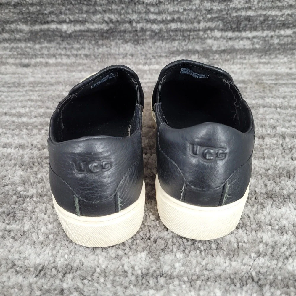 UGG‎ Jass Black Leather Slip On Platform Sneakers 1105712 Womens 7